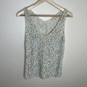 Antinea Dressy Beige Vneck Tank Small